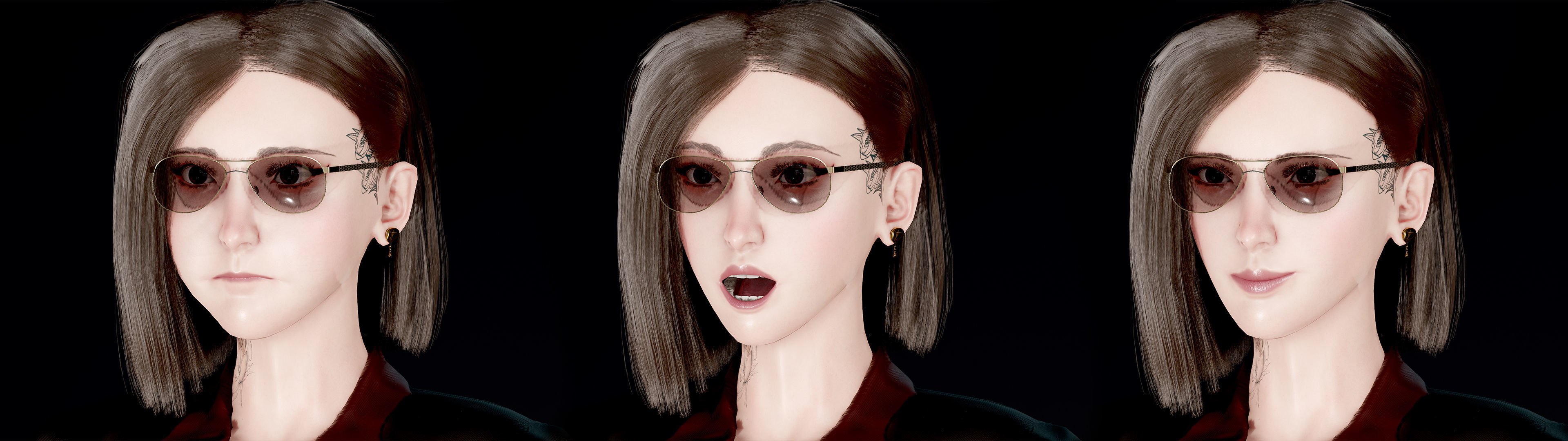 Fighting Girl with Battle Axe Game Ready Character Low-poly 3D model_17