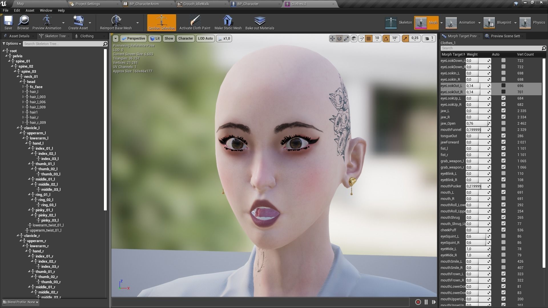 Fighting Girl with Battle Axe Game Ready Character Low-poly 3D model_16