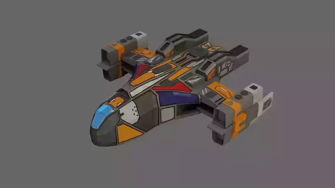 Sci-Fi Aircraft - Low Poly - Game Ready - PBR