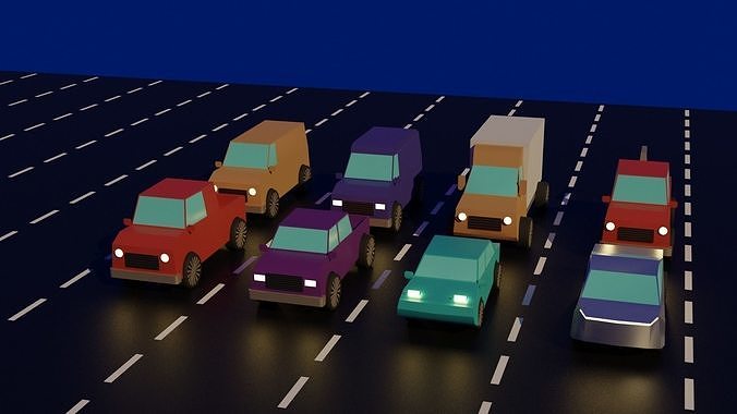 Low polly Asset pack cars Free low-poly 3D model