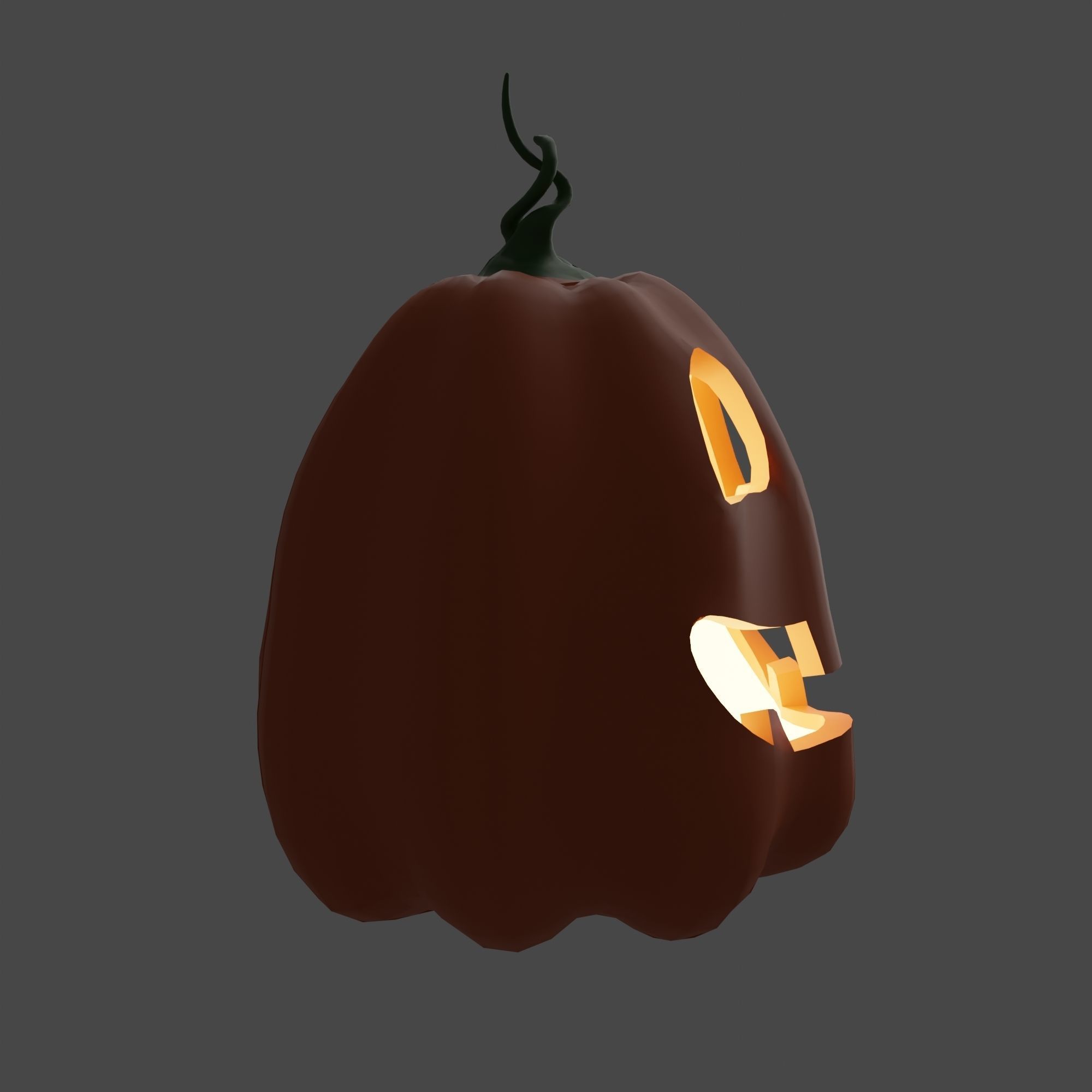 Cute and Funny Halloween Jack-o-Lantern Pumpkin 3D model_8