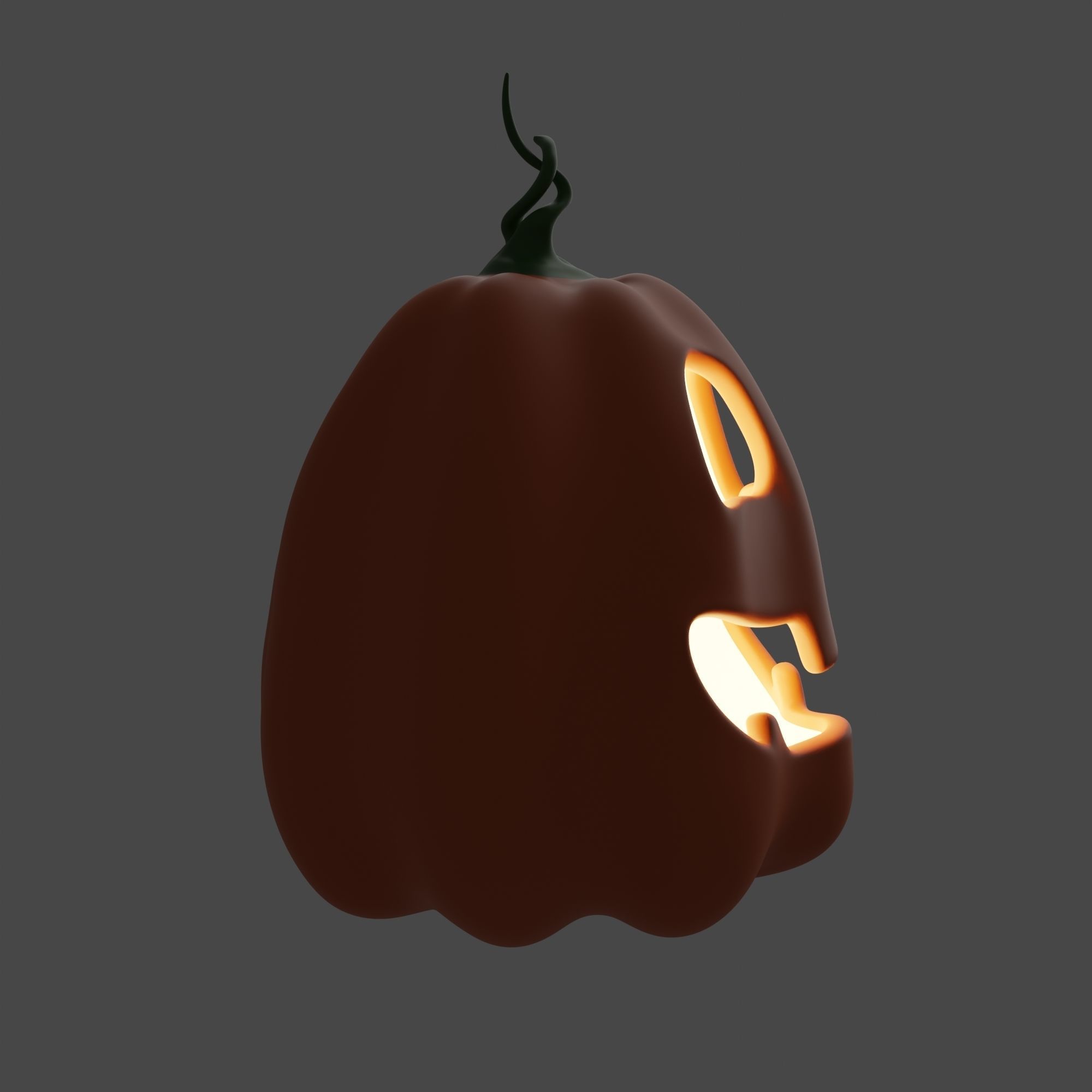 Cute and Funny Halloween Jack-o-Lantern Pumpkin 3D model_7