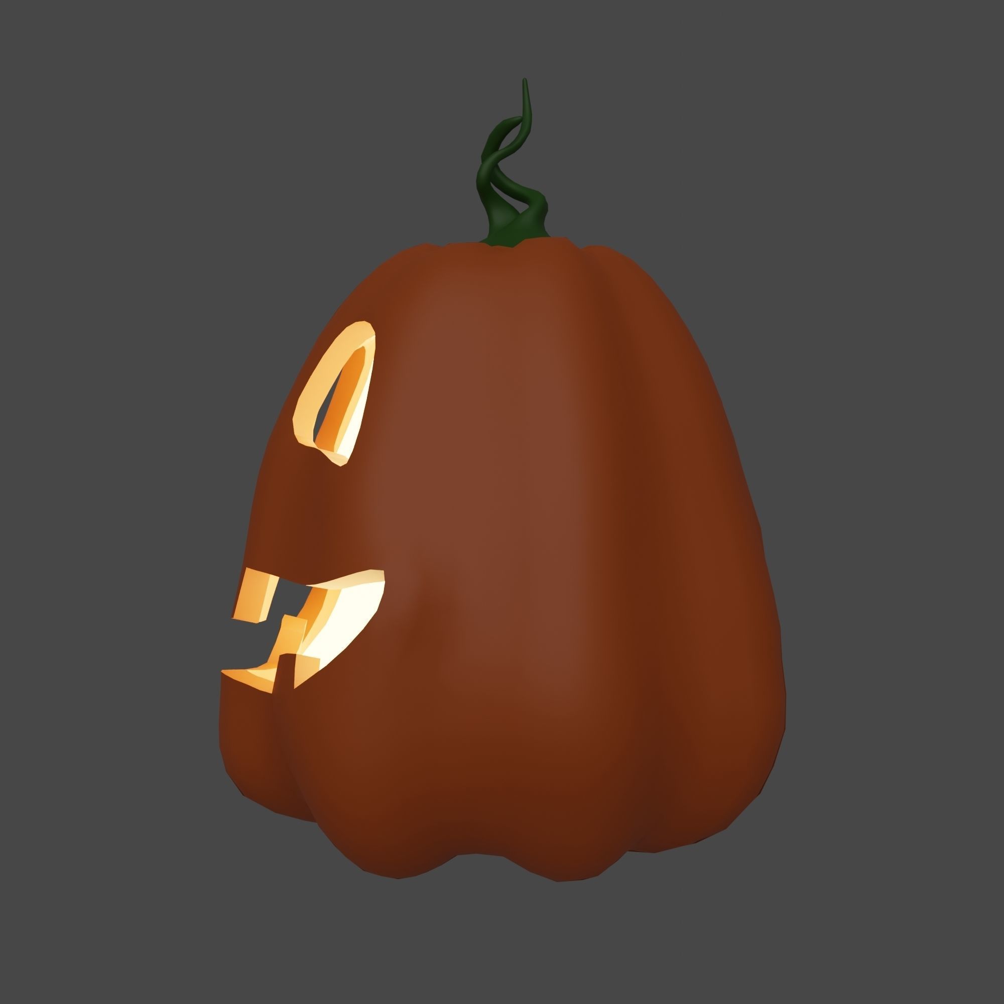 Cute and Funny Halloween Jack-o-Lantern Pumpkin 3D model_4