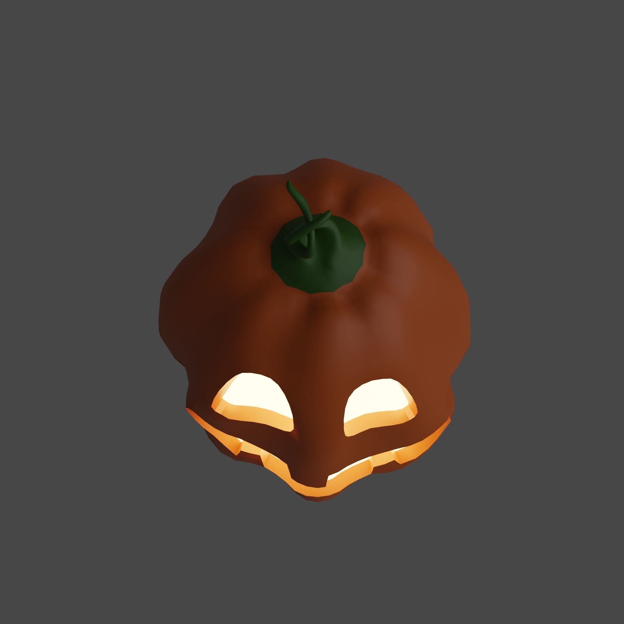 Cute and Funny Halloween Jack-o-Lantern Pumpkin 3D model_10