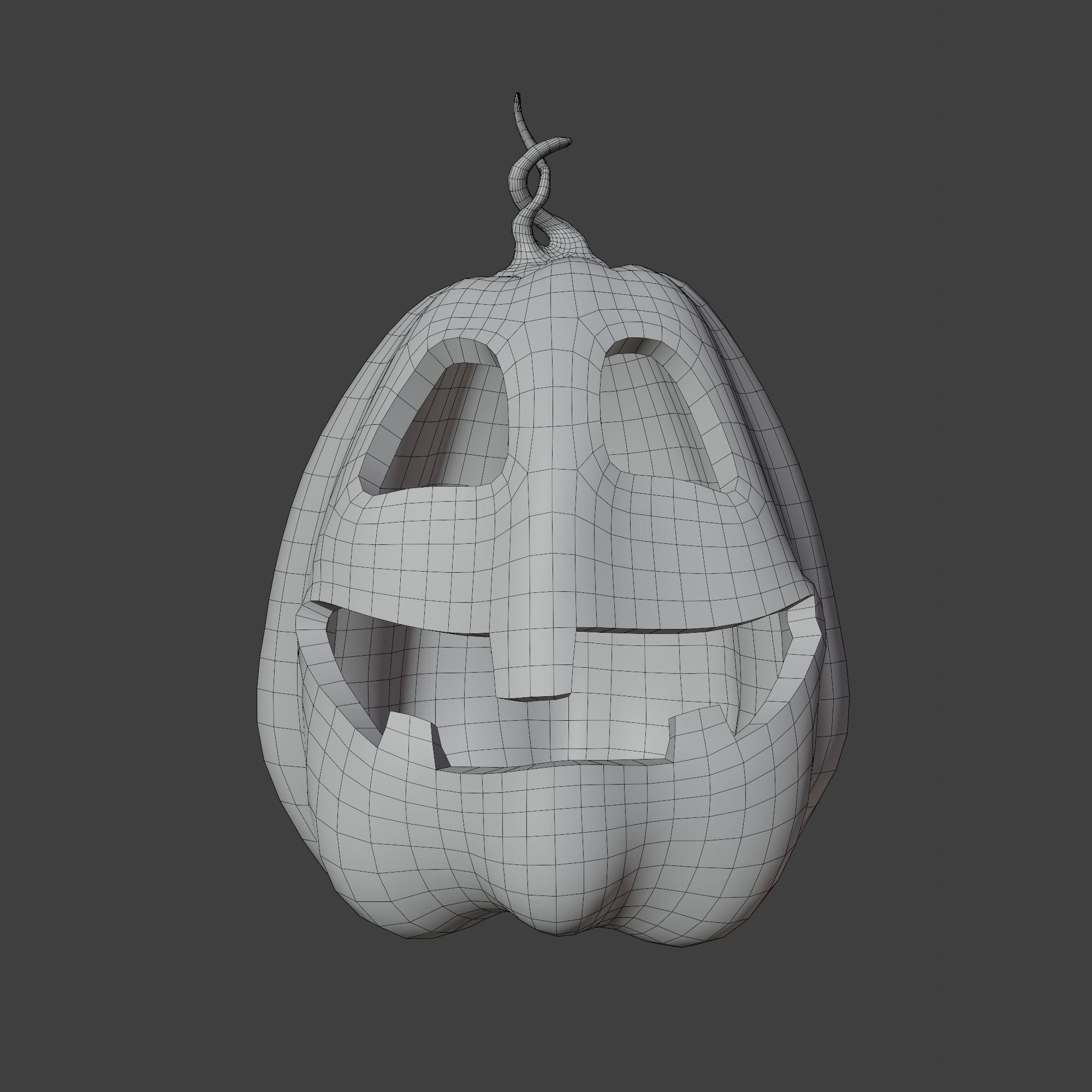 Cute and Funny Halloween Jack-o-Lantern Pumpkin 3D model_13