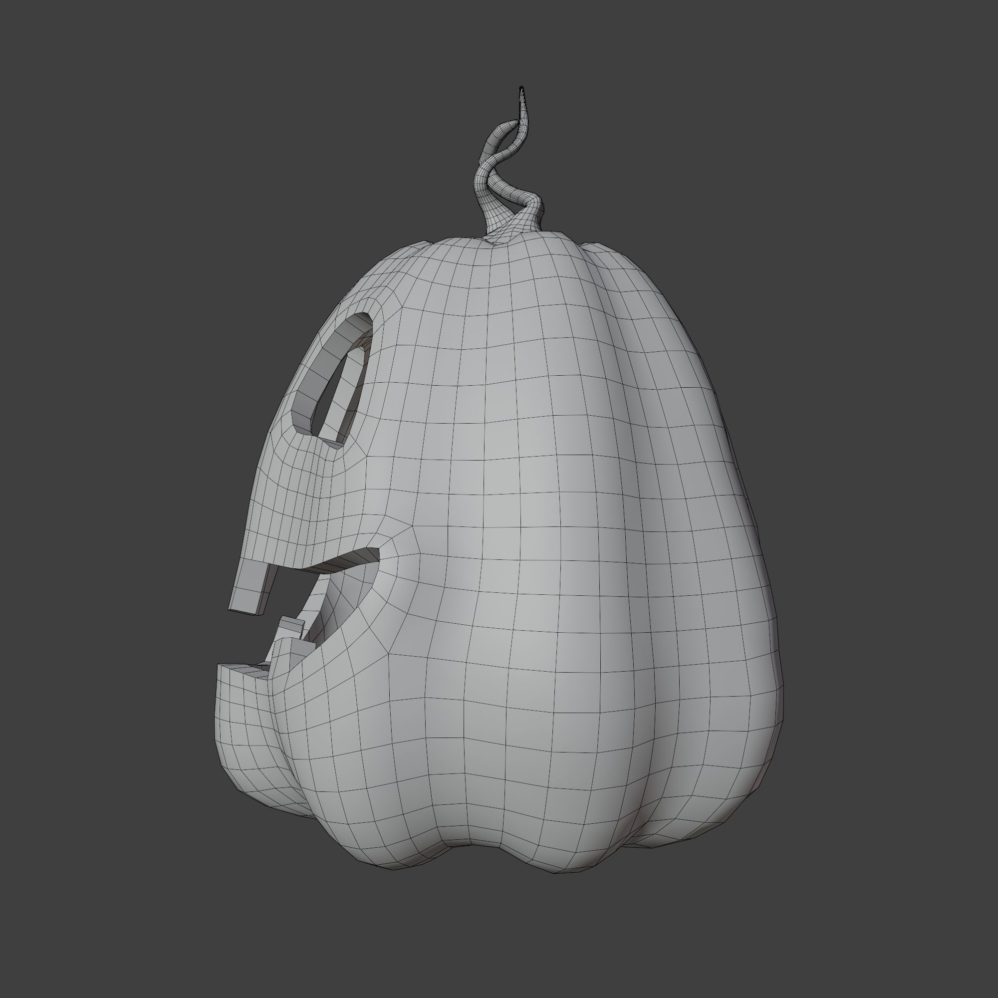 Cute and Funny Halloween Jack-o-Lantern Pumpkin 3D model_14