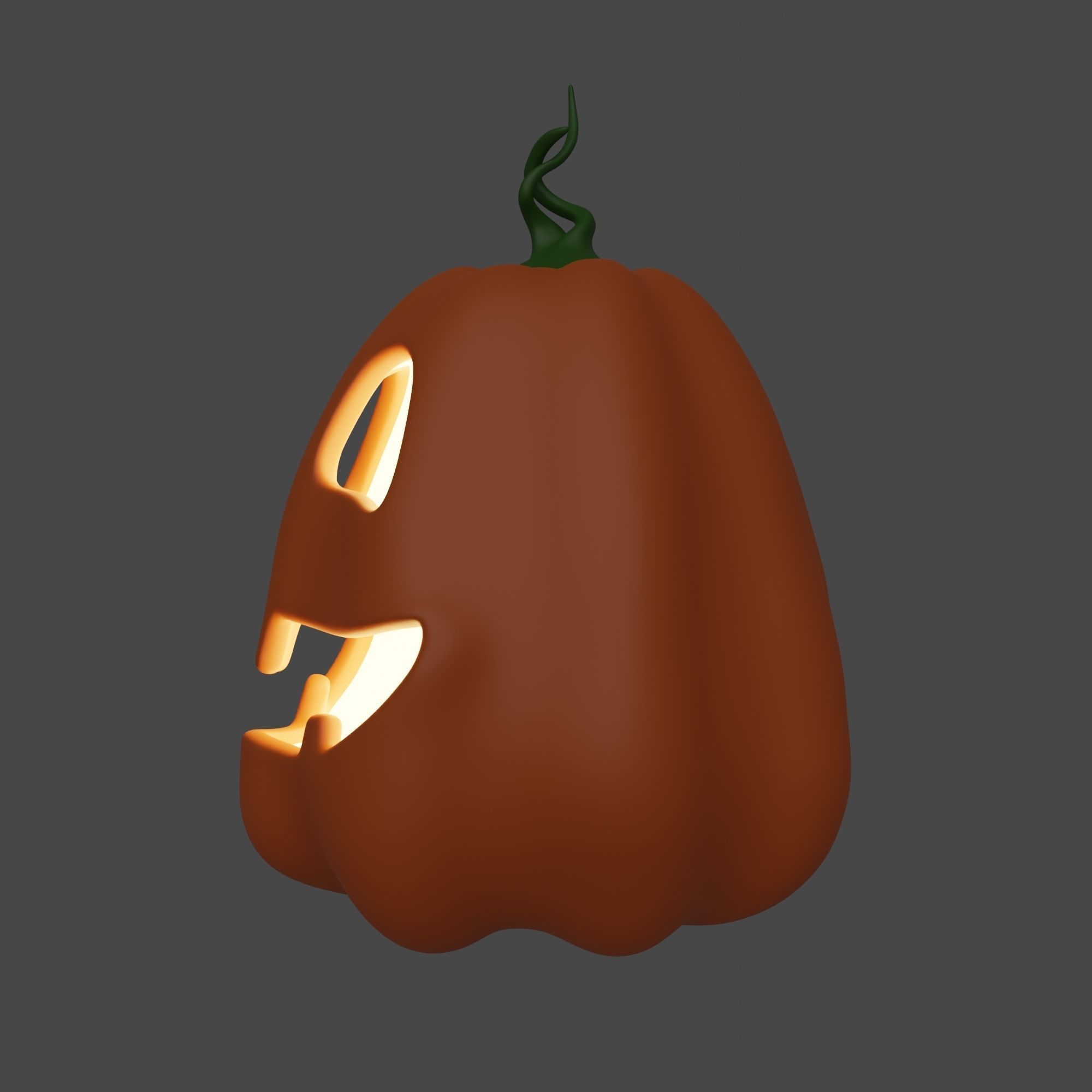 Cute and Funny Halloween Jack-o-Lantern Pumpkin 3D model_3