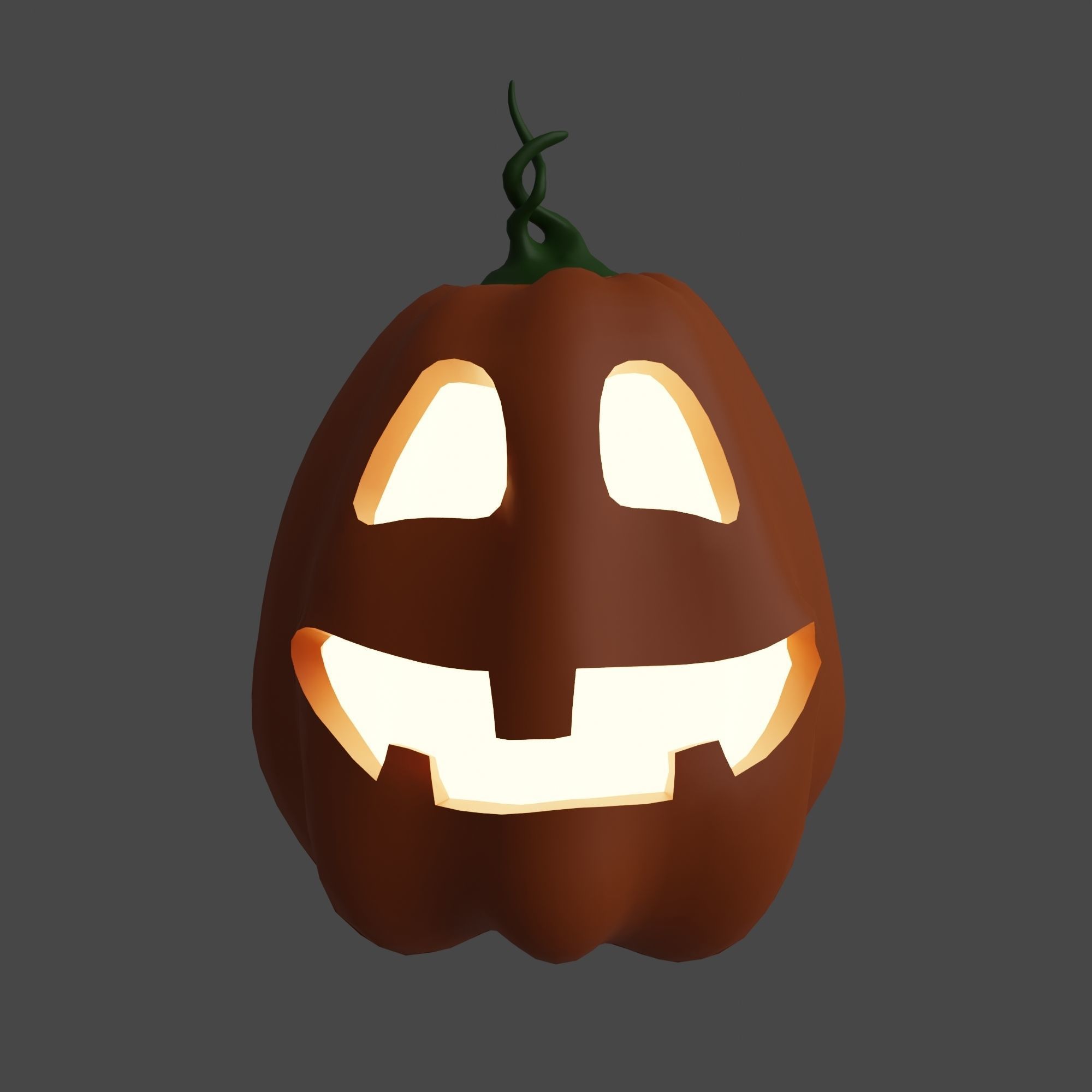 Cute and Funny Halloween Jack-o-Lantern Pumpkin 3D model_2