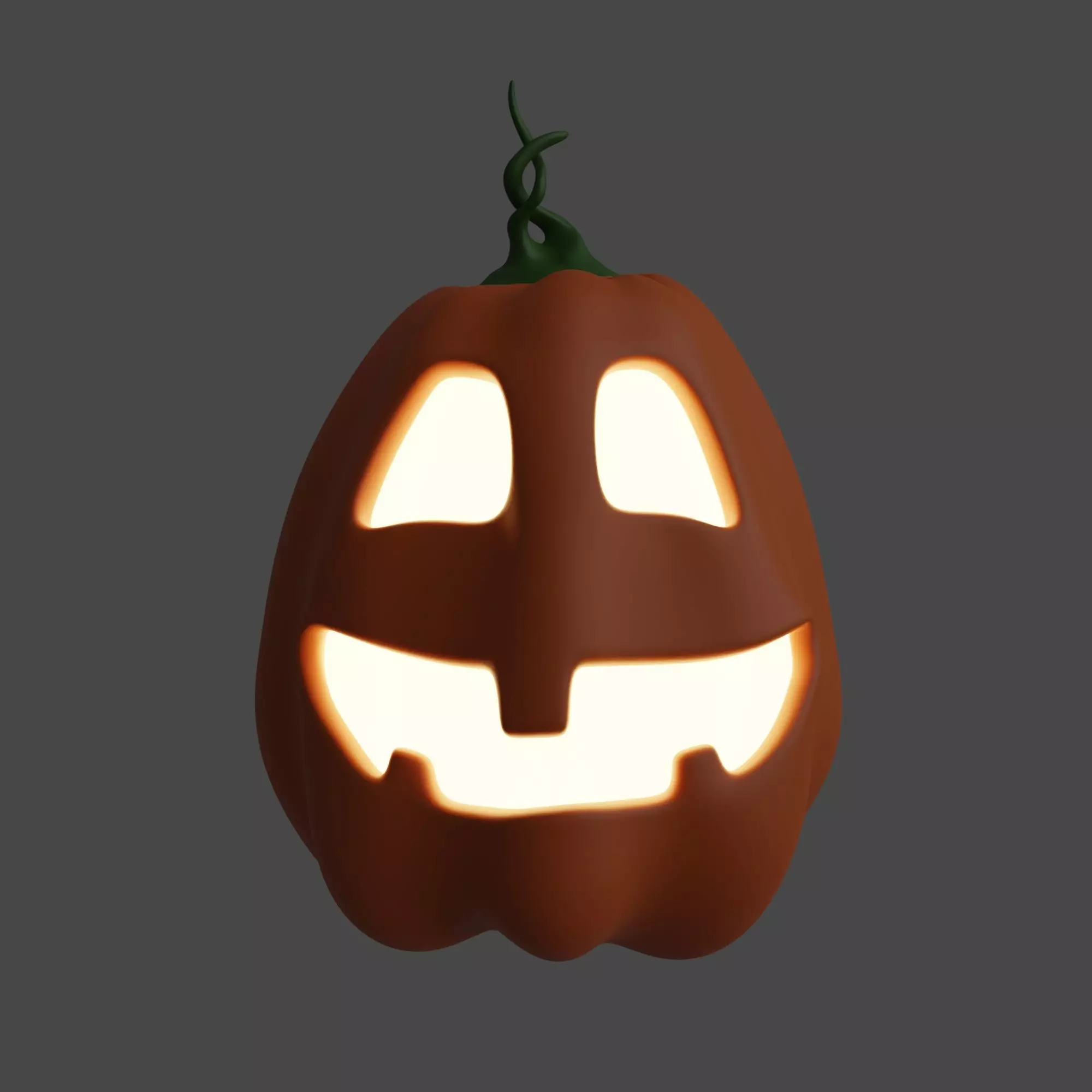 Cute and Funny Halloween Jack-o-Lantern Pumpkin 3D model_0