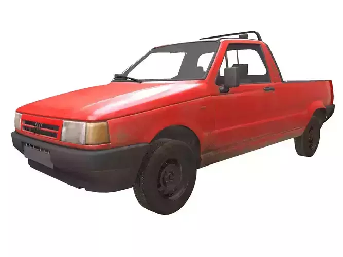 Fiat Fiorino pick up 1997 Low-poly 3D model