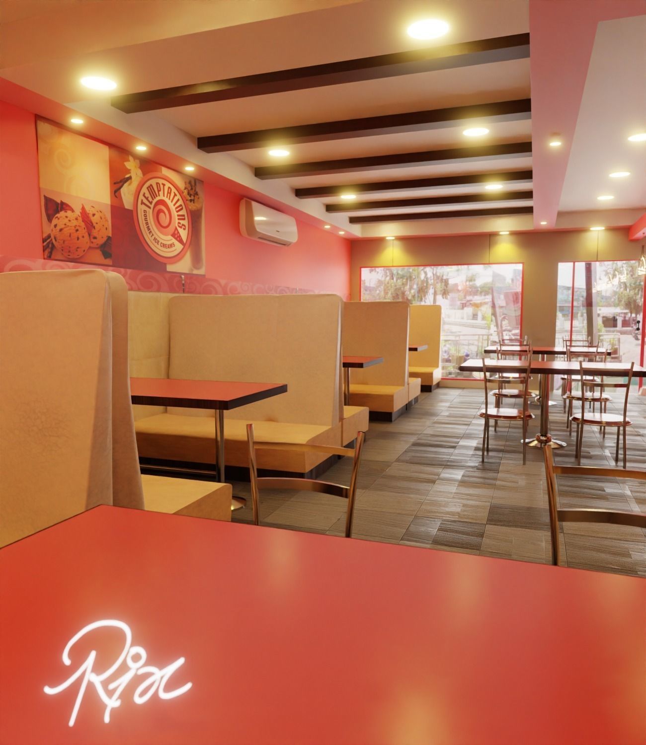 Small Restaurant Interior  Low-poly 3D model_1