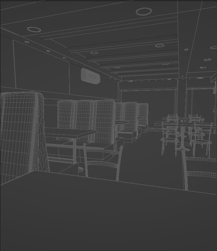 Small Restaurant Interior  Low-poly 3D model_5