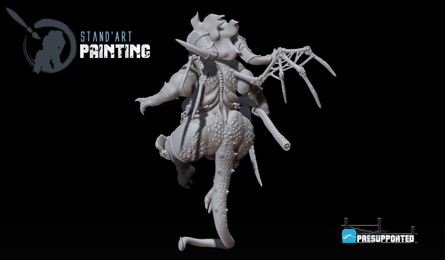 Glutony demon with horns and claws 3D model_1