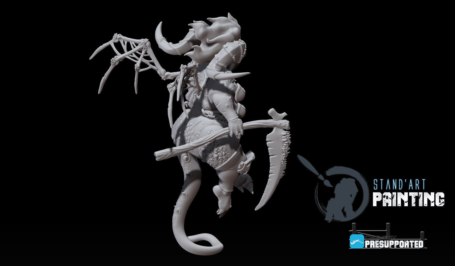 Glutony demon with horns and claws 3D model_2