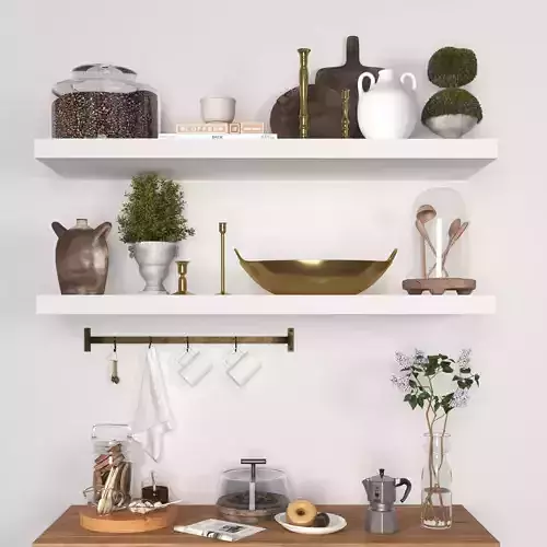 kitchen set with lilac flower