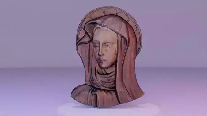 Virgin Mary handmade wood carving statue