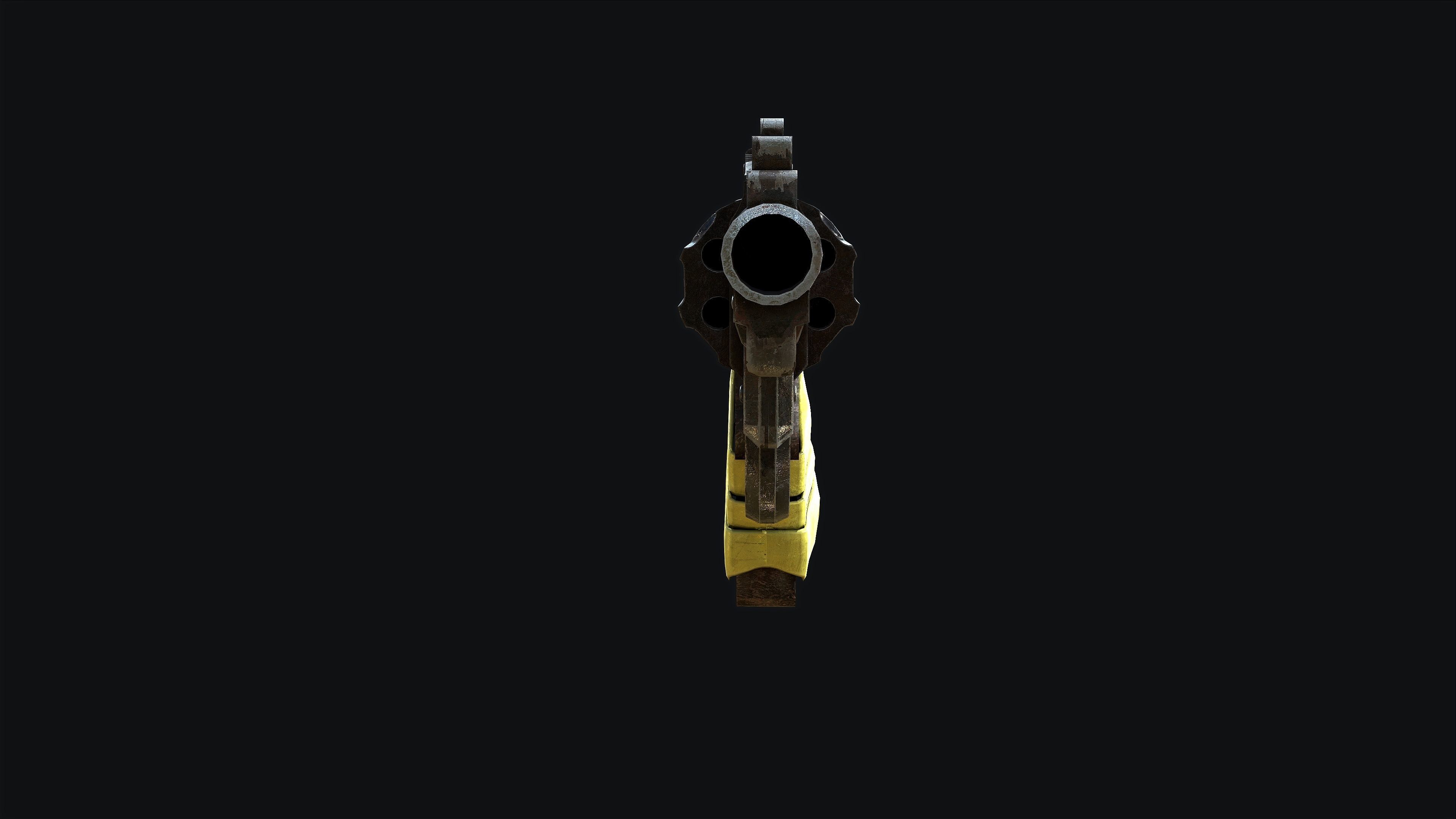 Rusty Revolver Low-poly 3D model_3