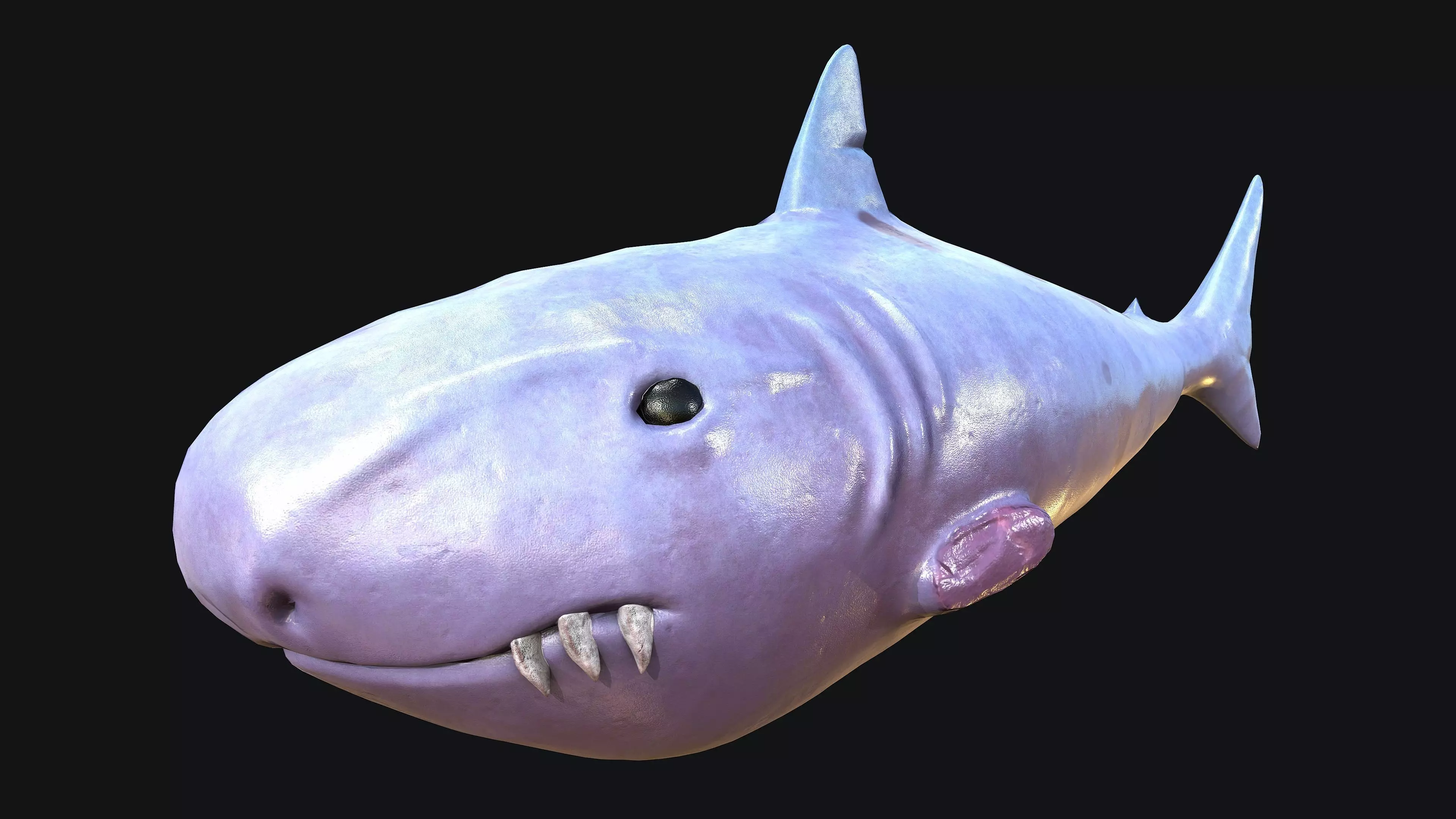 Shark whale head Low-poly 3D model_0
