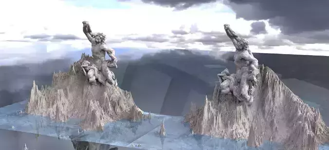 Mountain Statues of Zeus 3D model