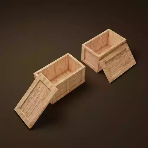 2 open wooden crates 1-35 and 1-1 scales for military diorama 