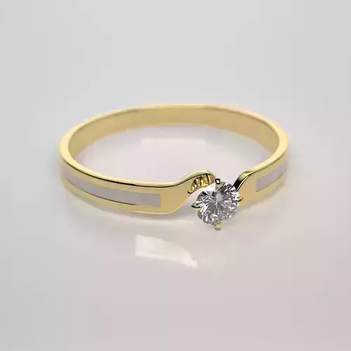 Ring - Diamond Gold Titanium 3D model