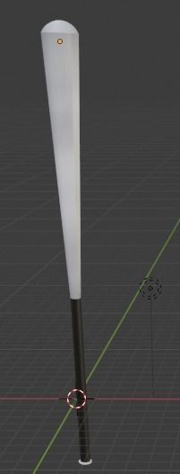 Aluminium bat Low-poly 3D model_2