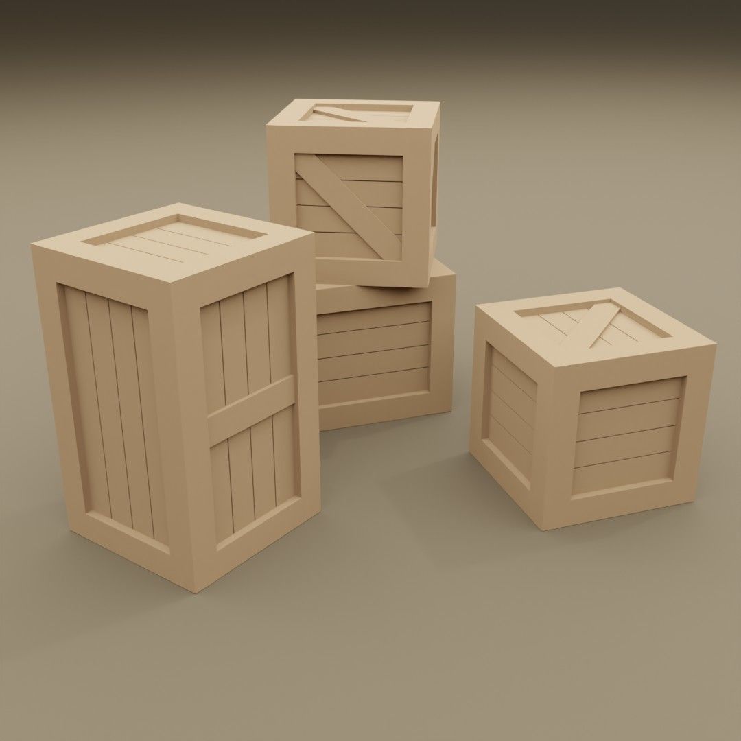 4 wooden crates 1-35 scale for military diorama 3D print model 3D print model_2