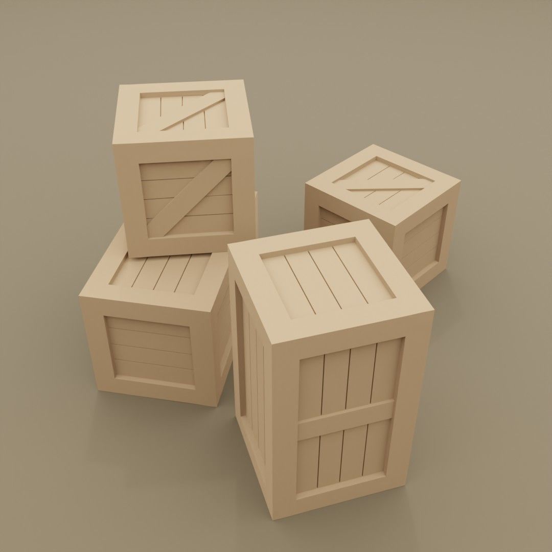 4 wooden crates 1-35 scale for military diorama 3D print model 3D print model_3