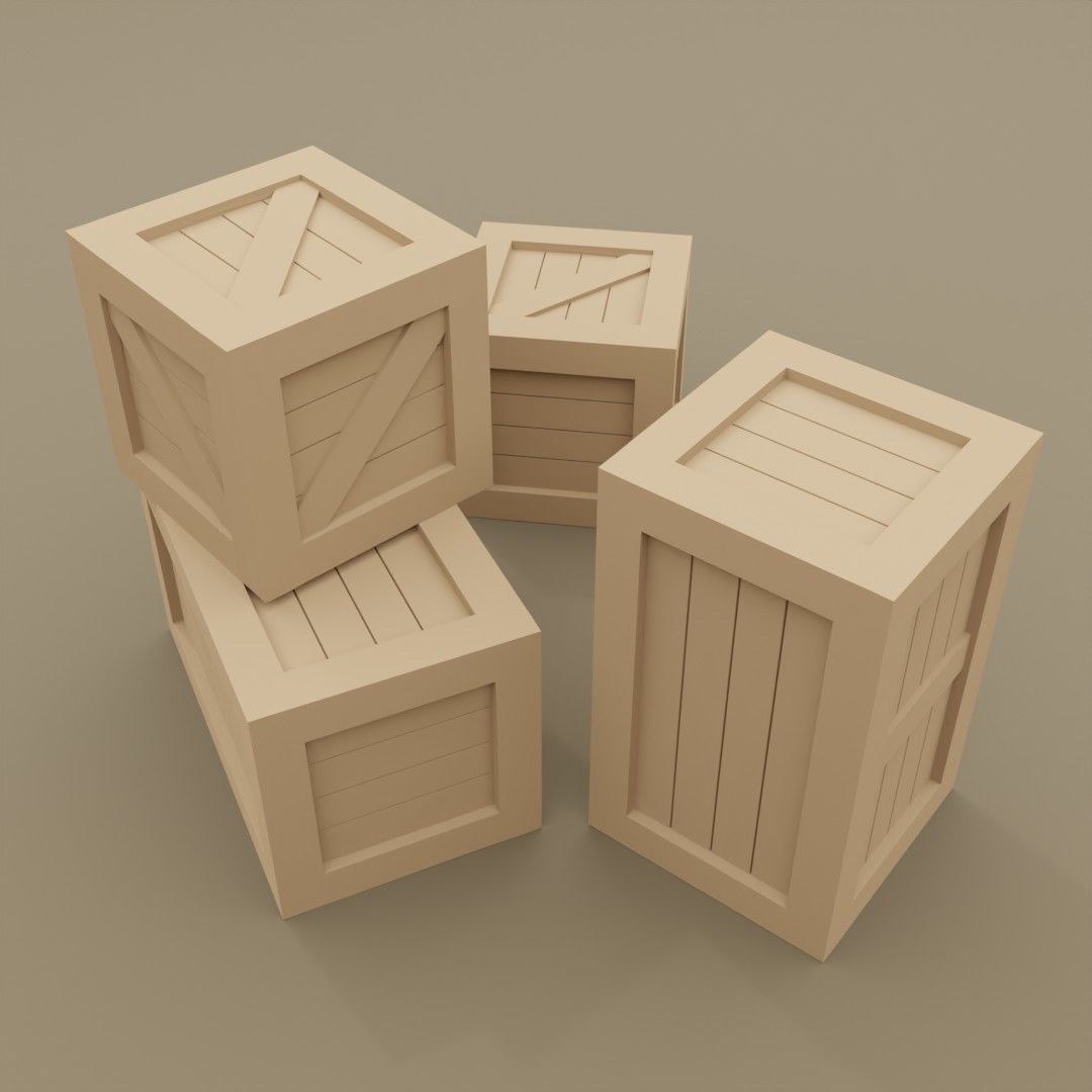 4 wooden crates 1-35 scale for military diorama 3D print model 3D print model_4