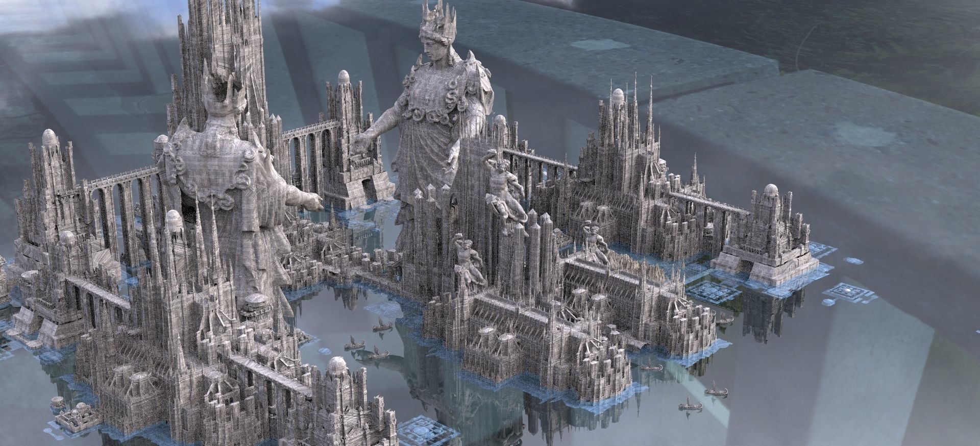 Temple of Helios Light Bringers Colossal Halls Kit bash 3D model_3