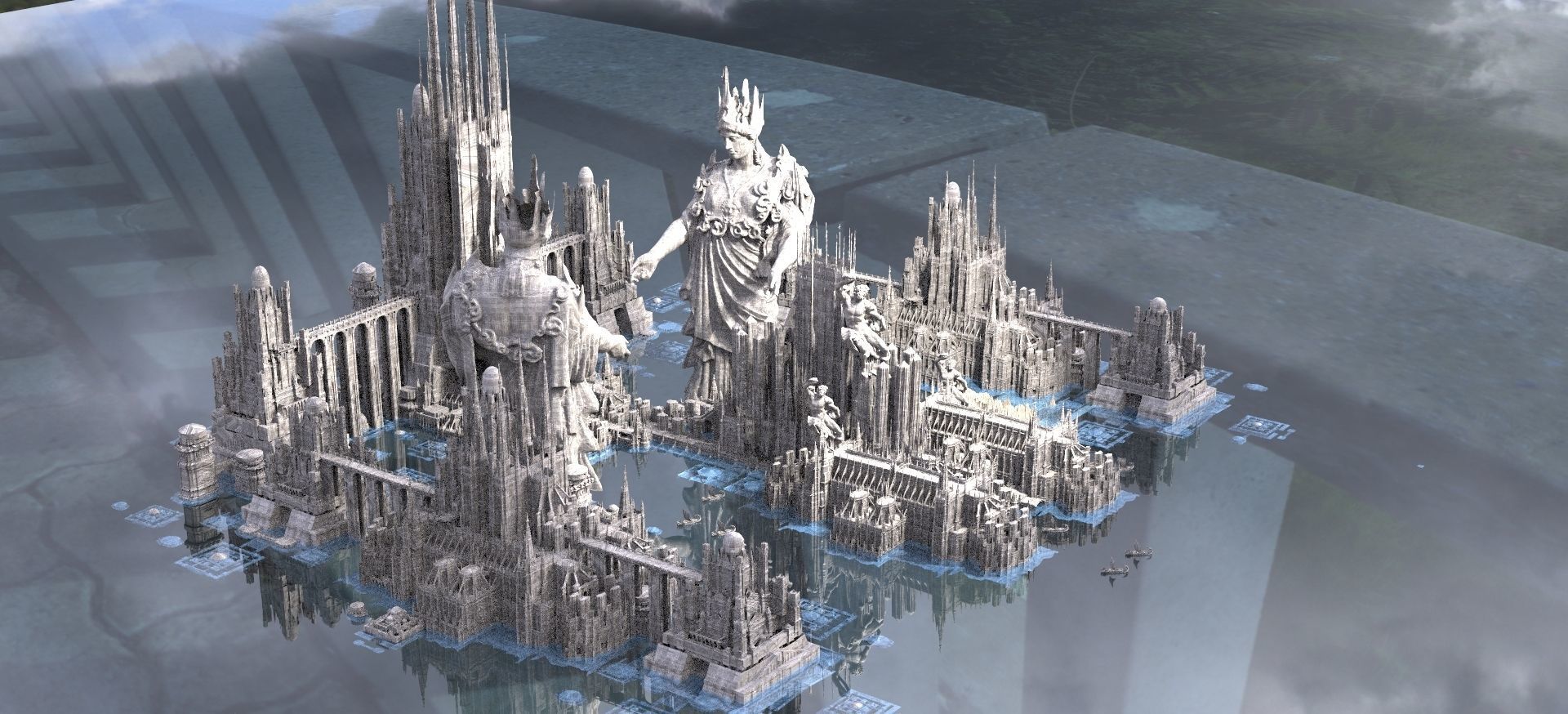 Temple of Helios Light Bringers Colossal Halls Kit bash 3D model_2