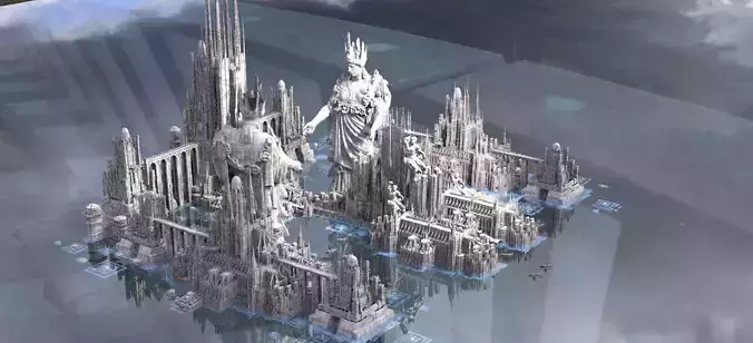 Temple of Helios Light Bringers Colossal Halls Kit bash 3D model
