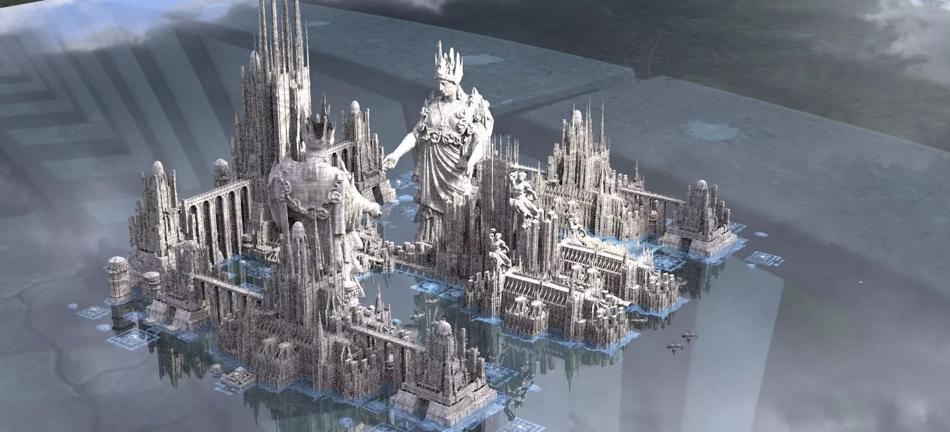 Temple of Helios Light Bringers Colossal Halls Kit bash 3D model_0