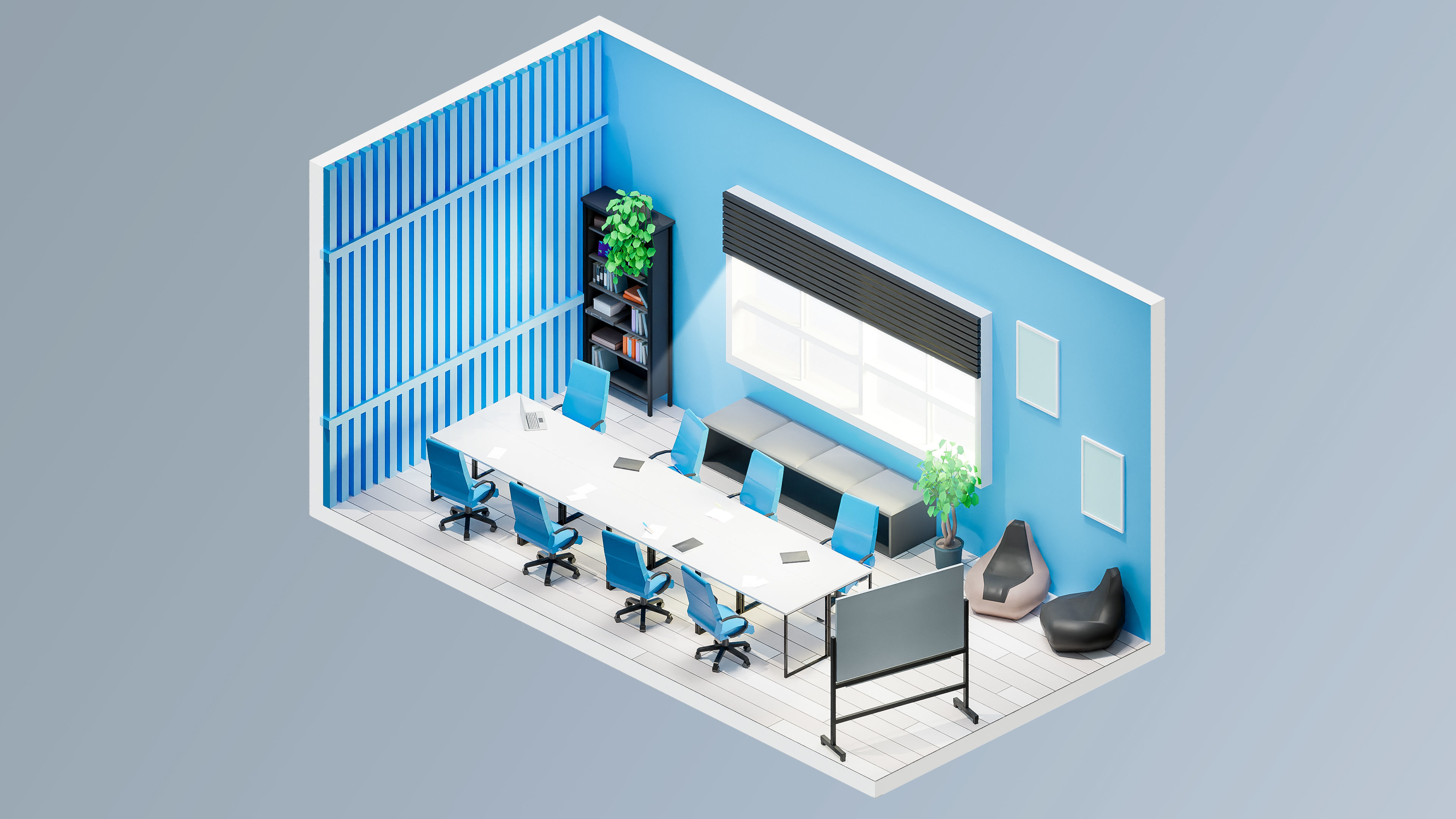 Office Low-poly 3D model_26