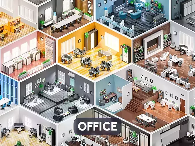 Office Low-poly 3D model