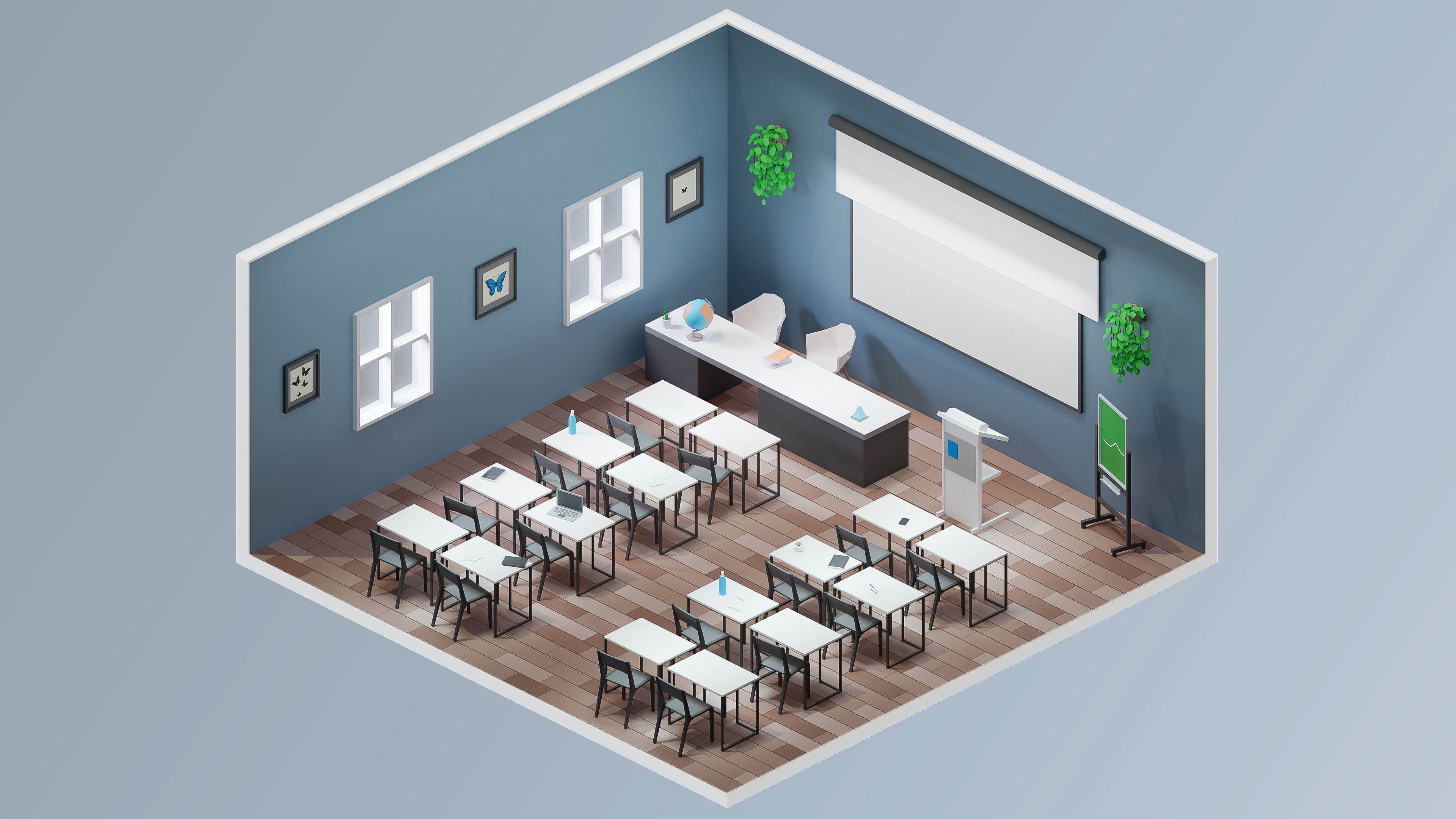 Office Low-poly 3D model_24
