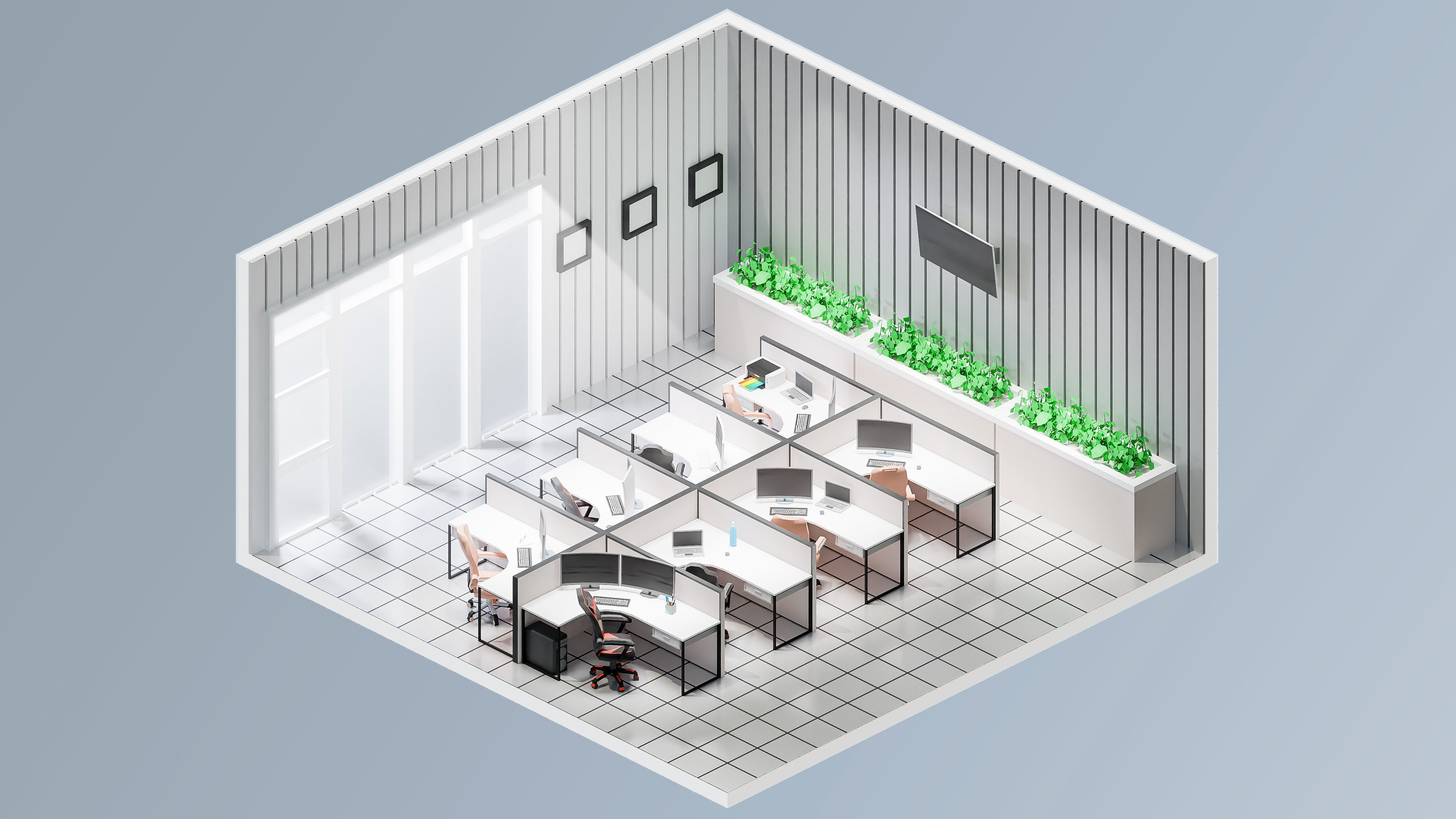 Office Low-poly 3D model_21