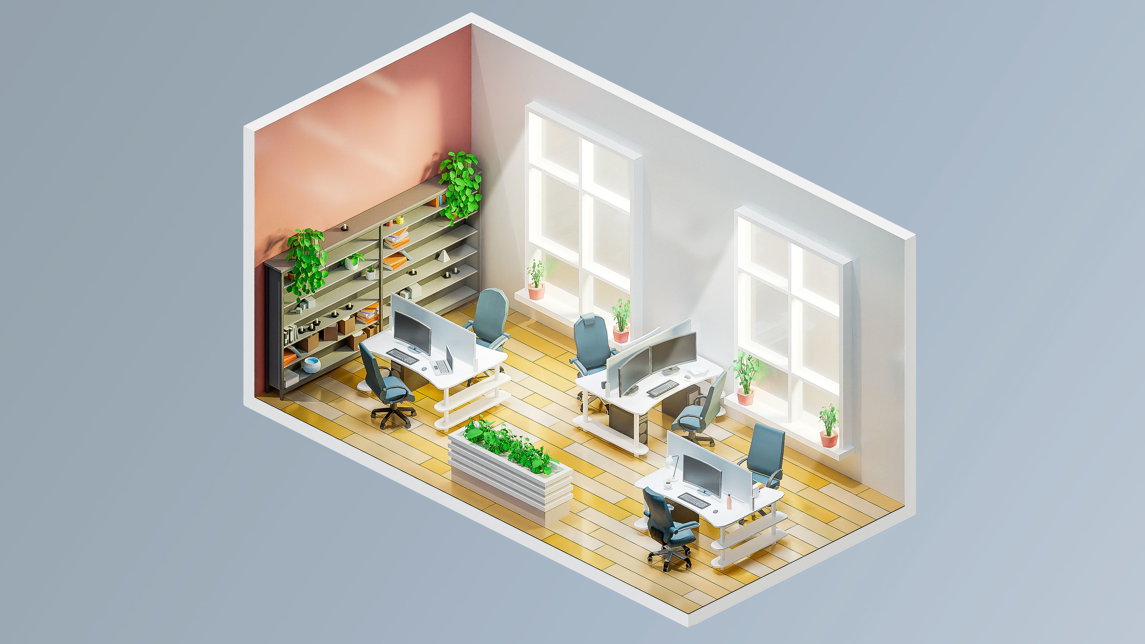 Office Low-poly 3D model_31