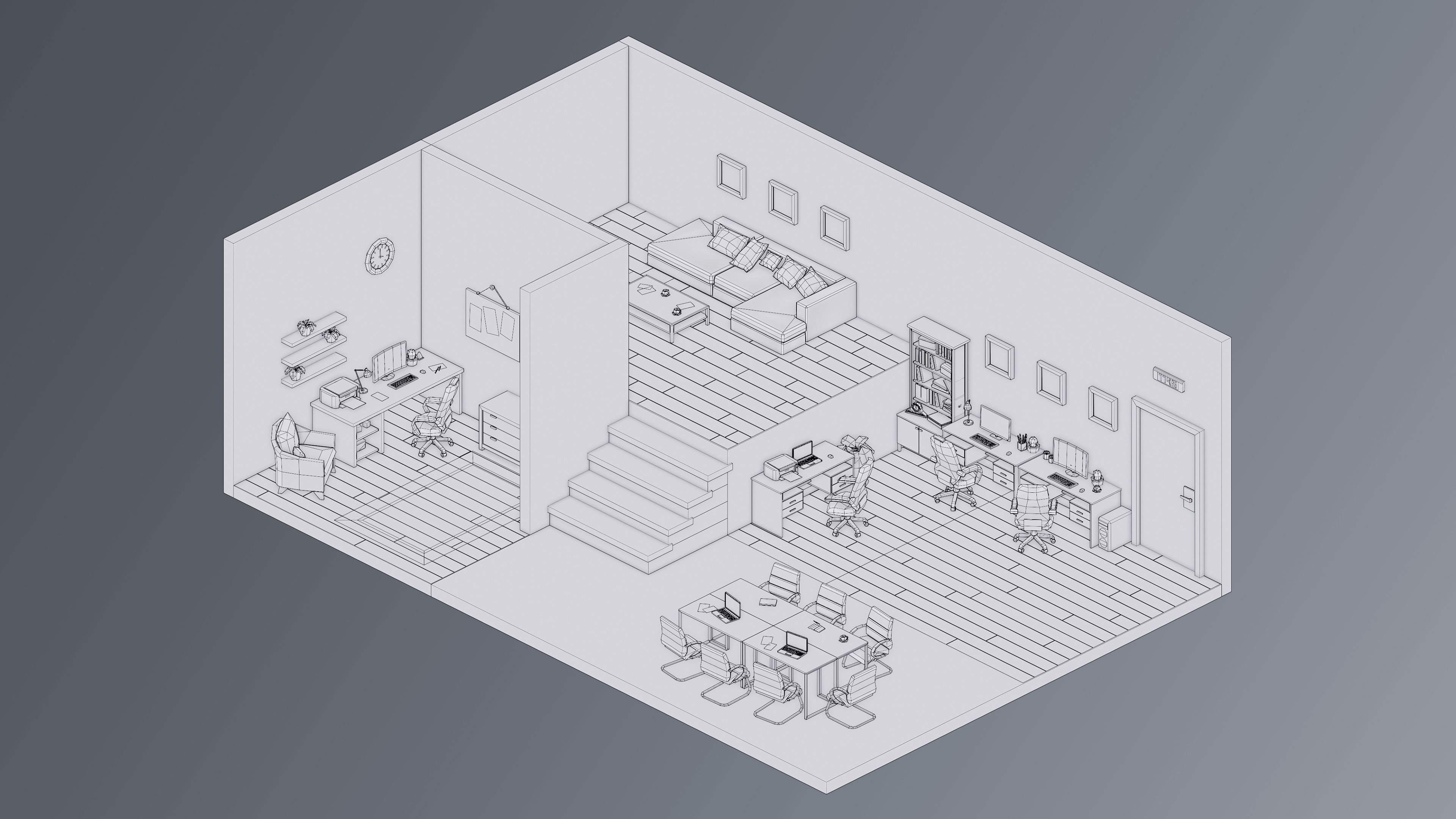 Office Low-poly 3D model_70