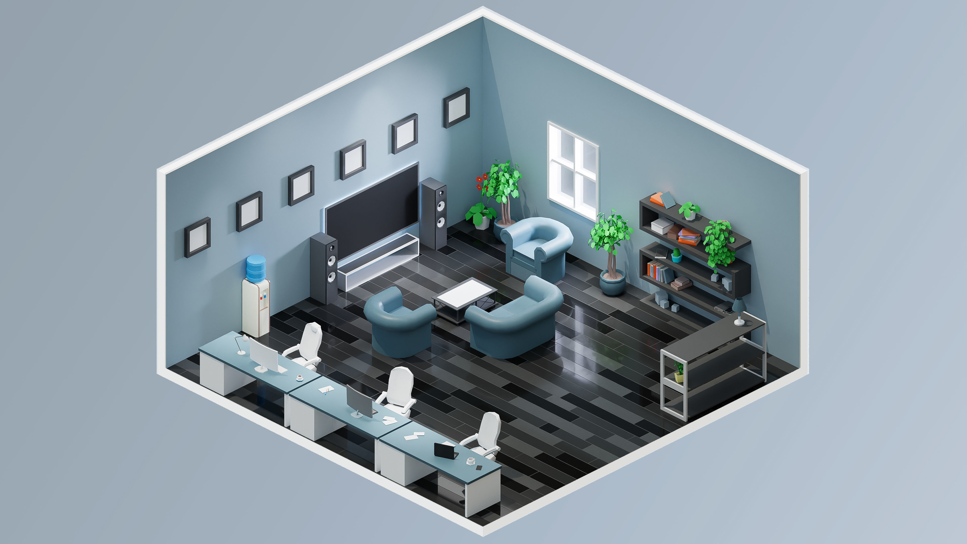 Office Low-poly 3D model_23