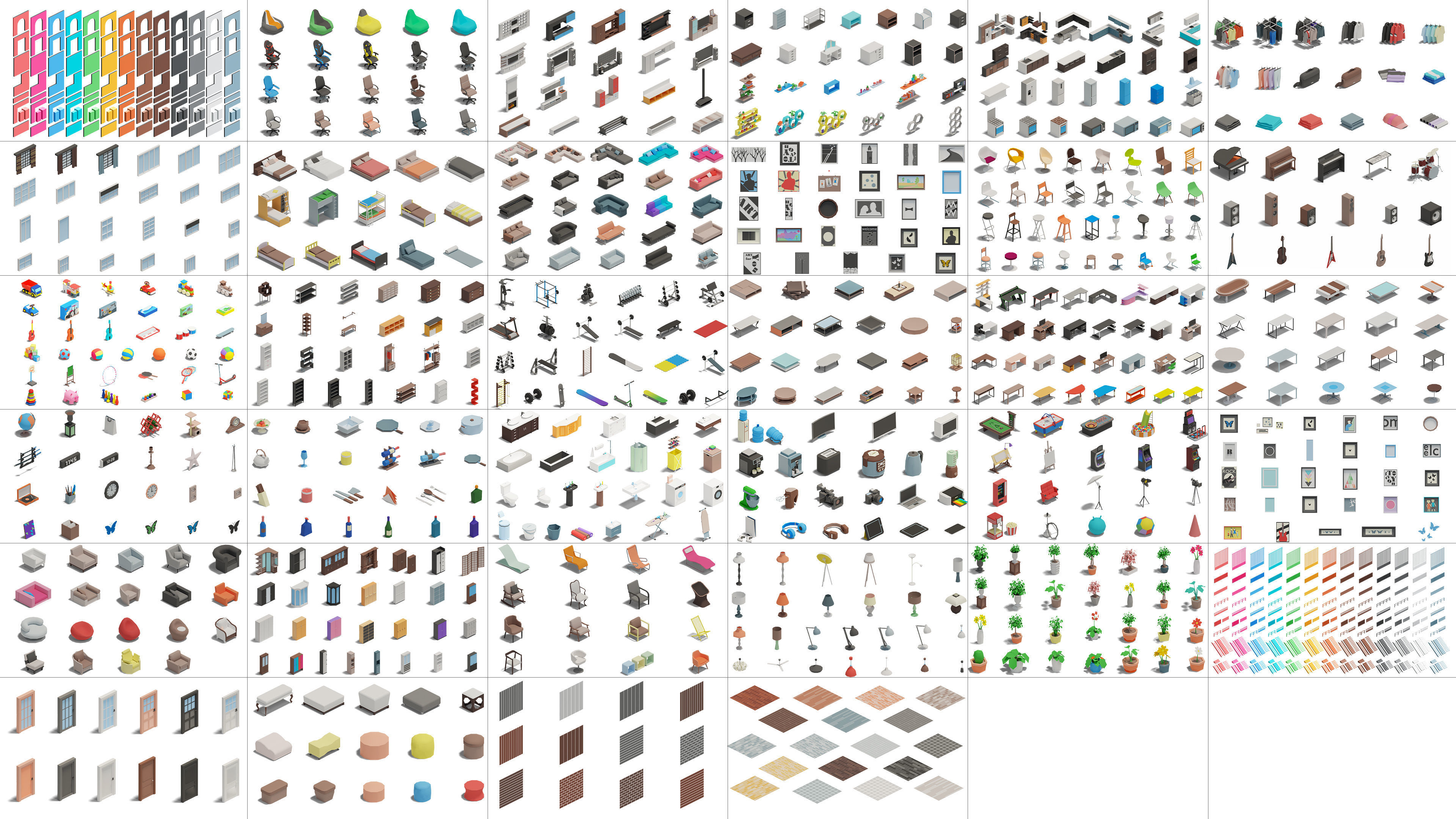 Office Low-poly 3D model_3