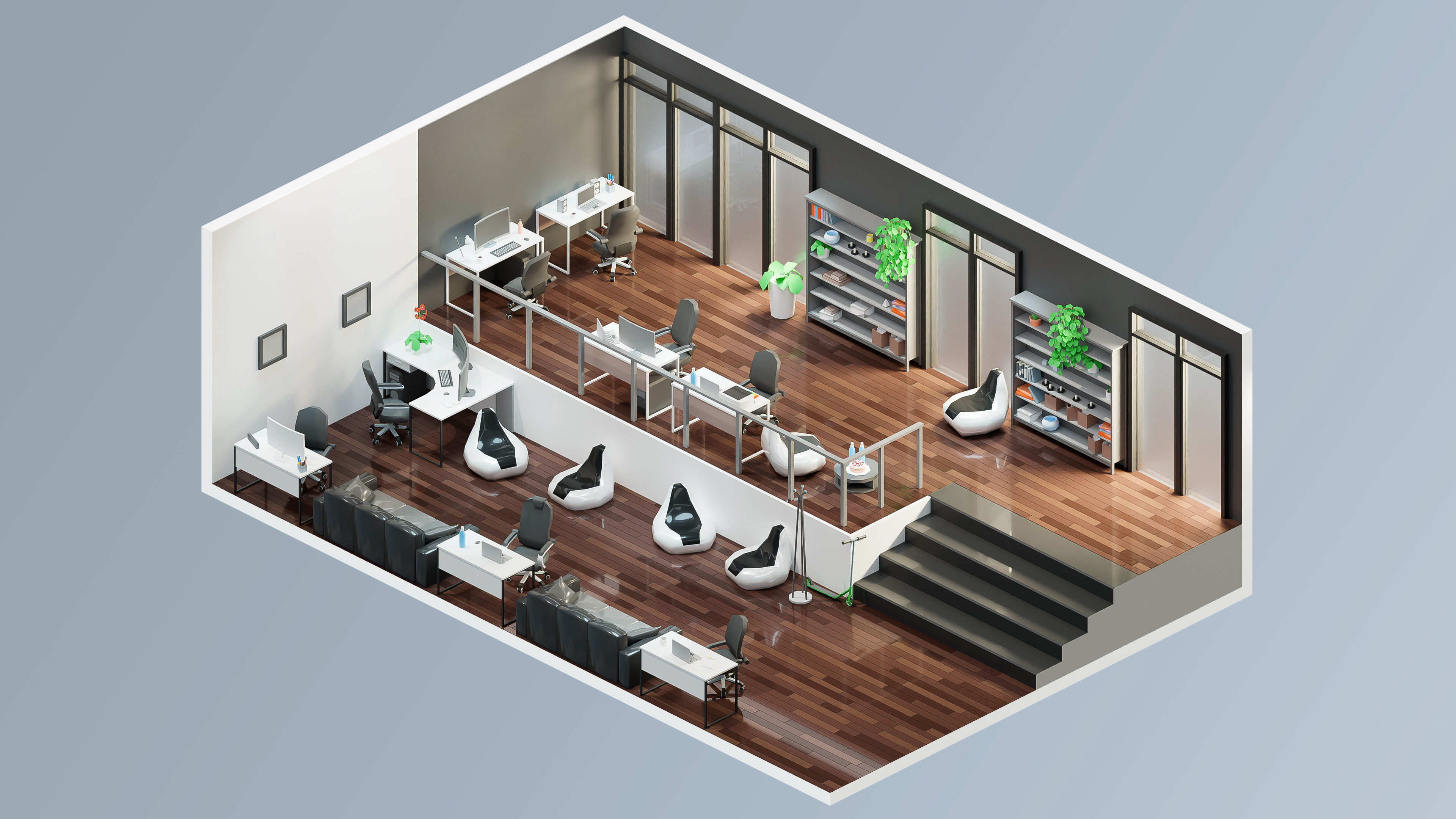 Office Low-poly 3D model_14