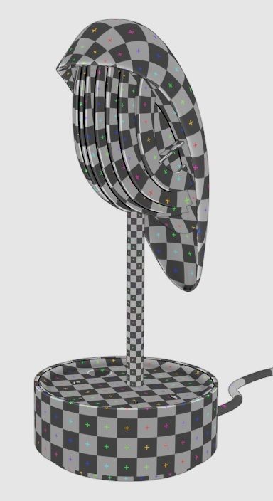 Table lamp alarm clock 3D model 3D model_7