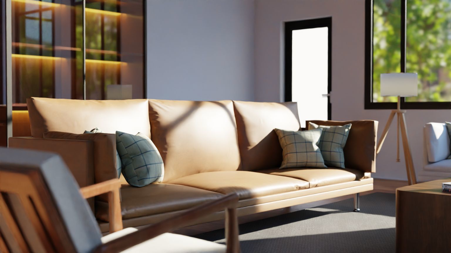 lake house living room 3D model_4