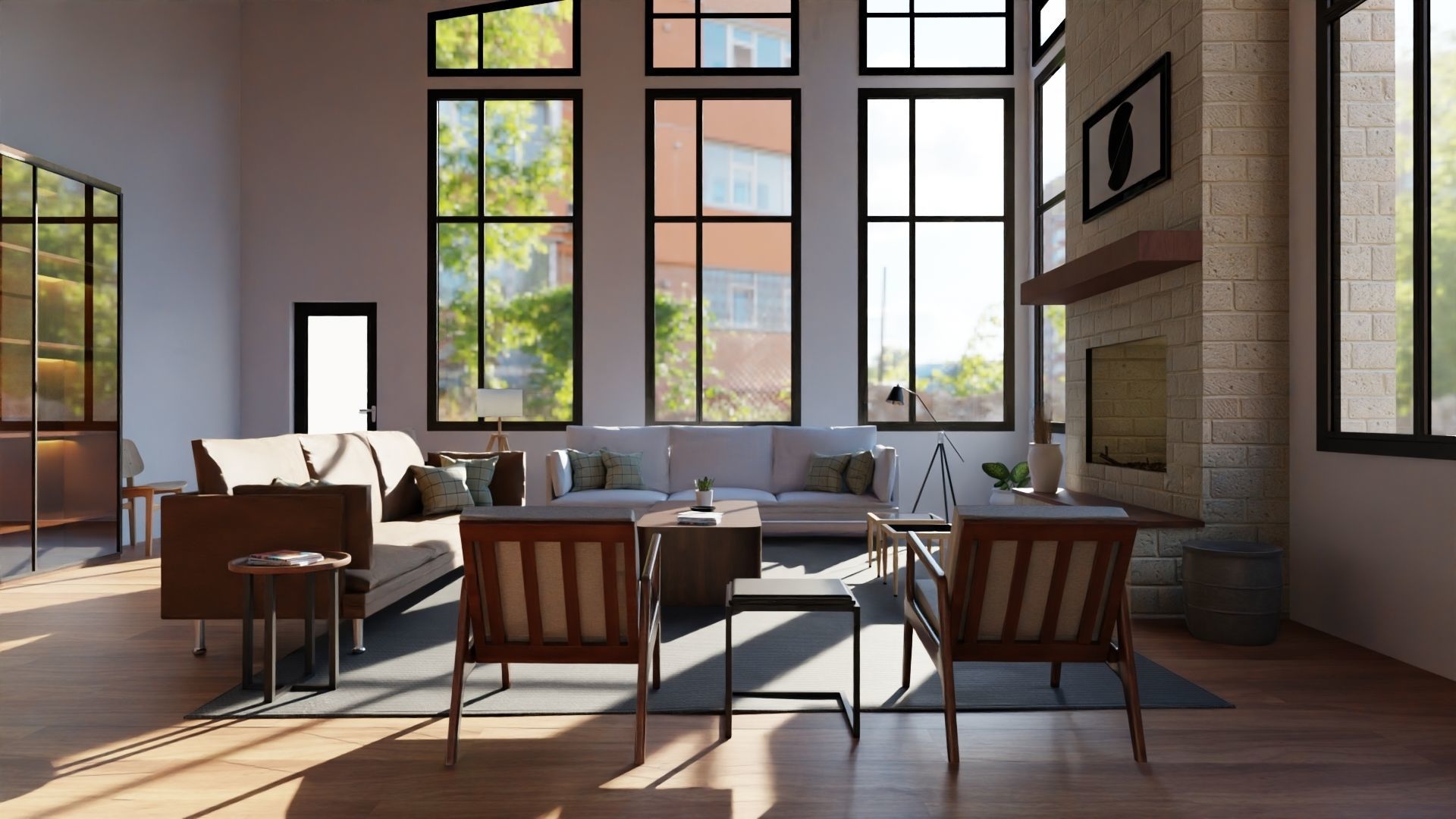 lake house living room 3D model_3