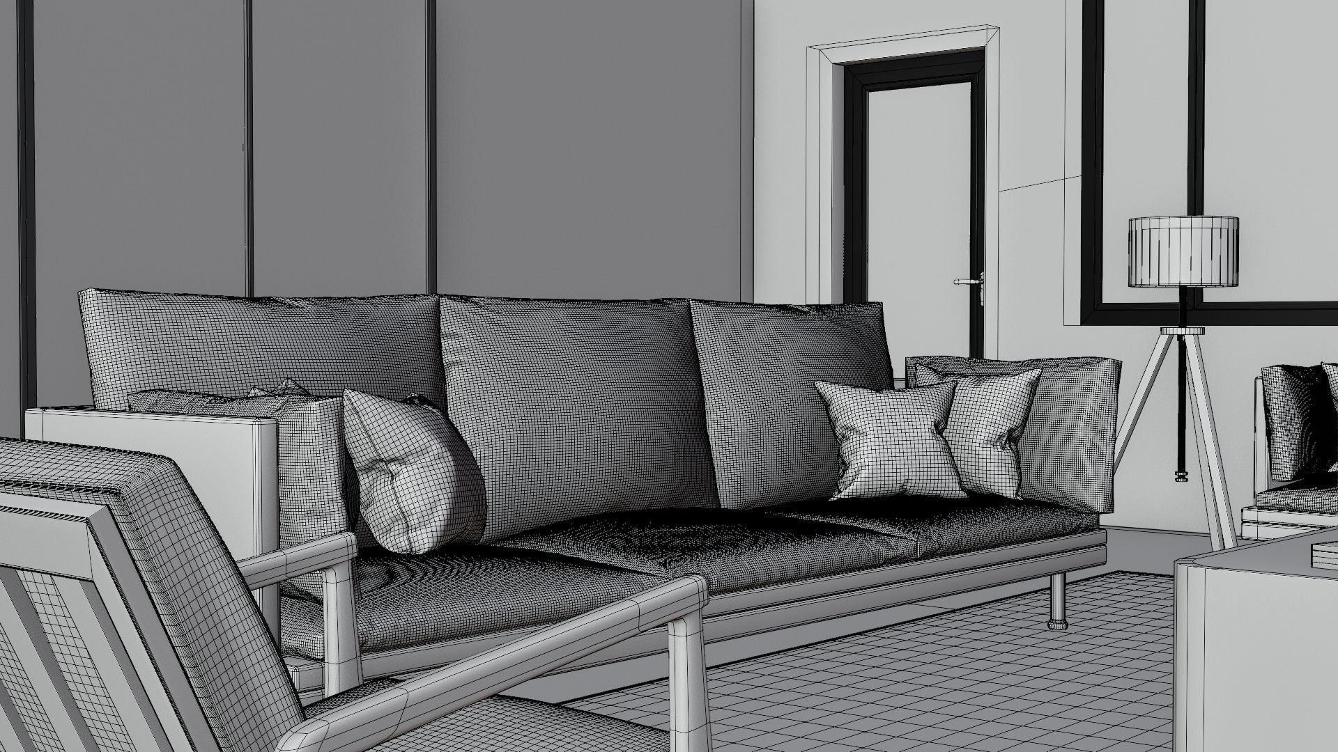 lake house living room 3D model_10