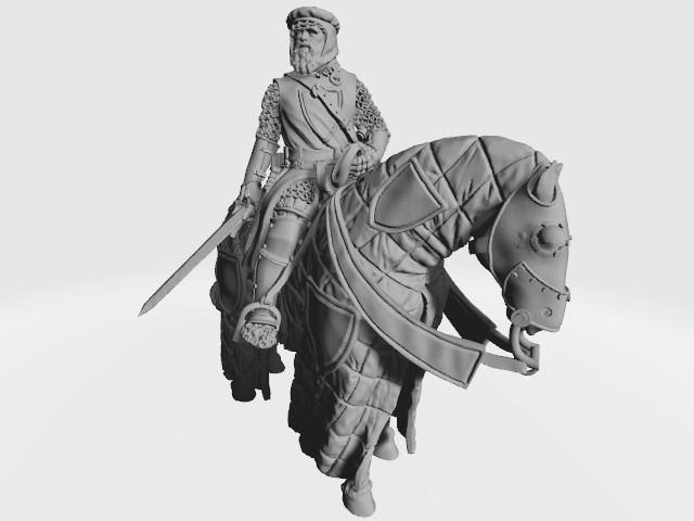 Mounted old experienced Folkunga crusader 3D print model_10