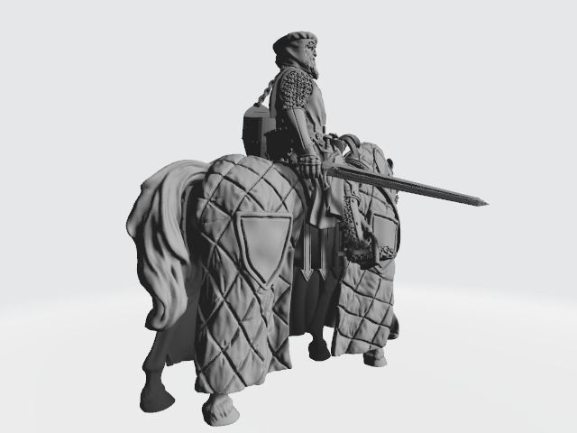 Mounted old experienced Folkunga crusader 3D print model_14