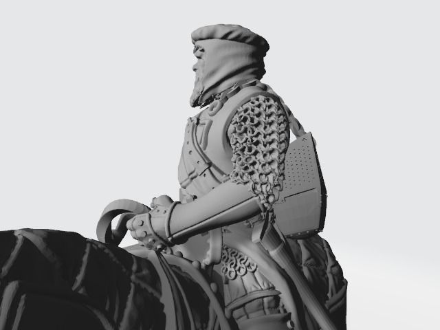 Mounted old experienced Folkunga crusader 3D print model_3