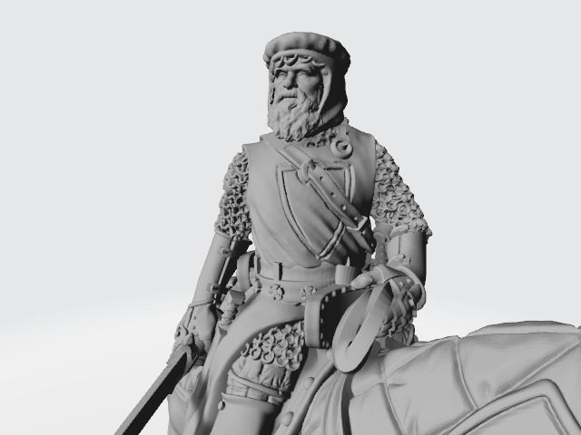 Mounted old experienced Folkunga crusader 3D print model_4